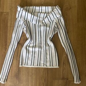 Striped off the shoulder top